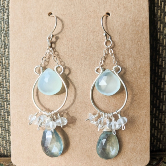 Handmade Ocean Mist Earrings - Picture 3 of 4